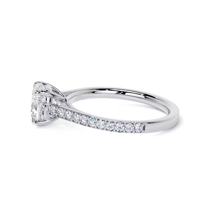 2.30 Ct In Round Bardot Scallop Engagement Ring