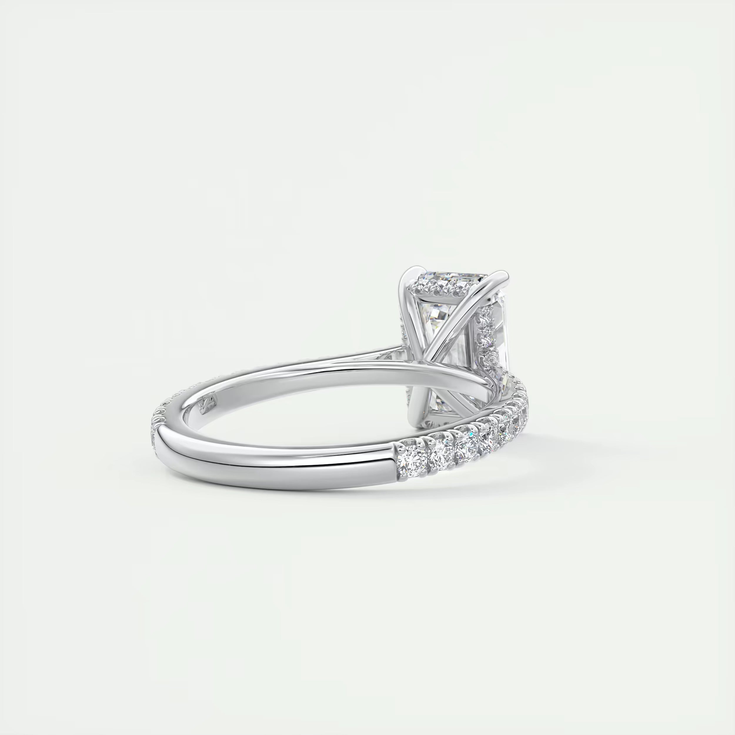 2.50 Ct The Center Stone Emerald Hidden Halo Cathedral Setting Engagement Ring