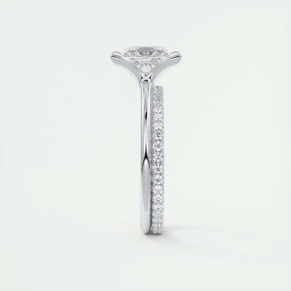 2.00 Ct The Clutch Princess - Flush Stacking Half Bezel Solitaire Engagement Rings