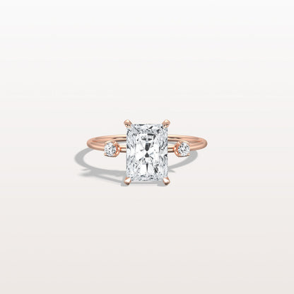3.50 Ct In Radiant Bardot Scallop Engagement Ring