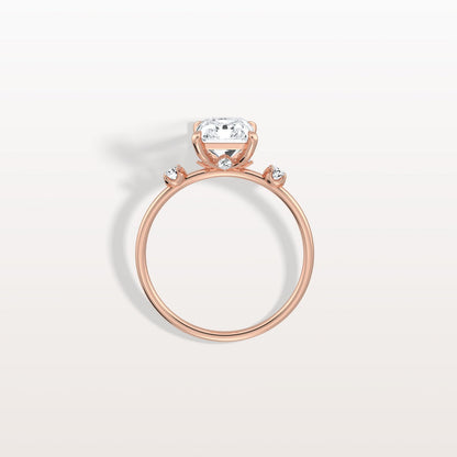 3.50 Ct In Radiant Bardot Scallop Engagement Ring