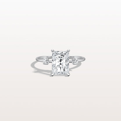 3.50 Ct In Radiant Bardot Scallop Engagement Ring