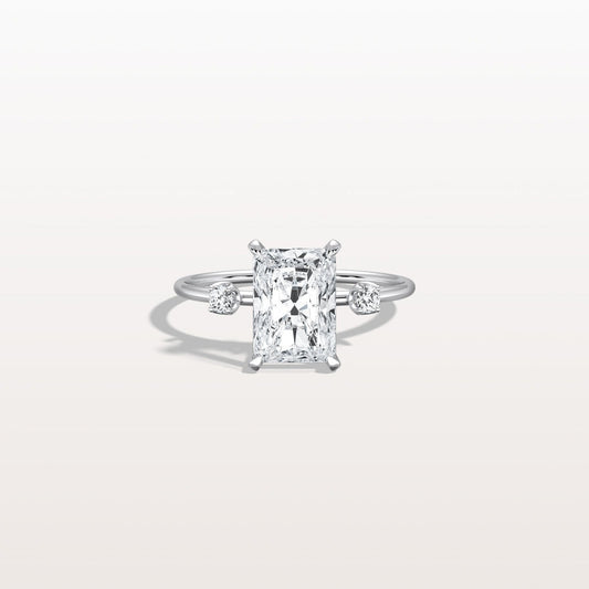 3.50 Ct In Radiant Bardot Scallop Engagement Ring
