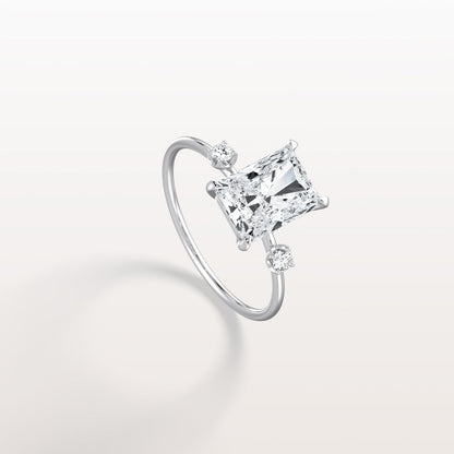 3.50 Ct In Radiant Bardot Scallop Engagement Ring