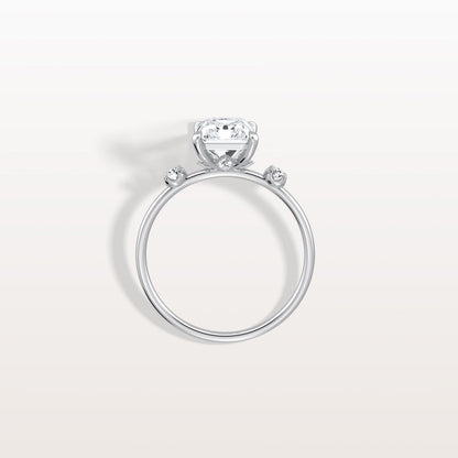 3.50 Ct In Radiant Bardot Scallop Engagement Ring