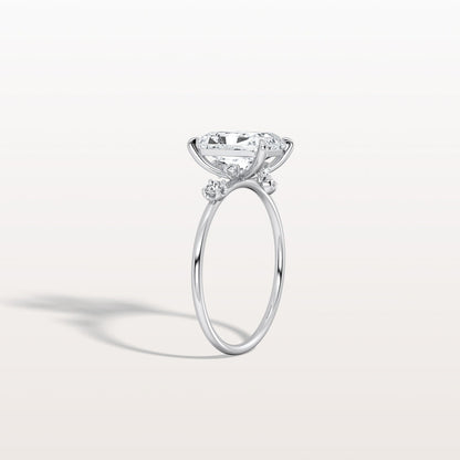 3.50 Ct In Radiant Bardot Scallop Engagement Ring