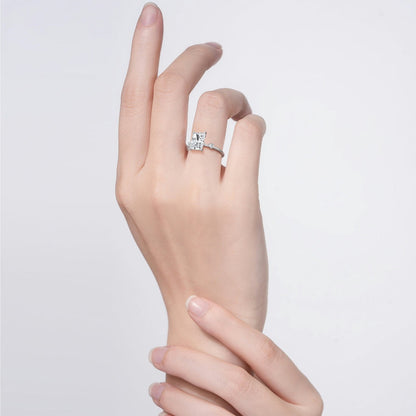 3.50 Ct In Radiant Bardot Scallop Engagement Ring
