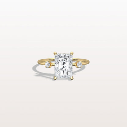 3.50 Ct In Radiant Bardot Scallop Engagement Ring