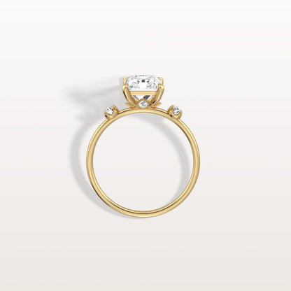 3.50 Ct In Radiant Bardot Scallop Engagement Ring