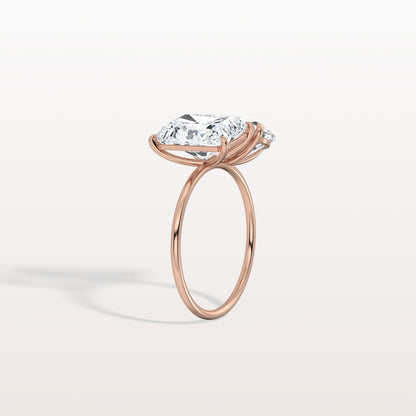 6.00 Ct In Radint Bardot Scallop Engagement Ring