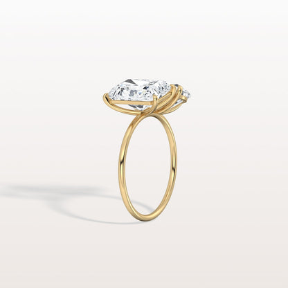 6.00 Ct In Radint Bardot Scallop Engagement Ring
