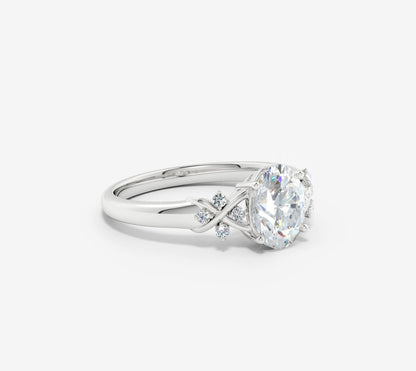 1.70 Ct In Oval Bardot Scallop Engagement Ring