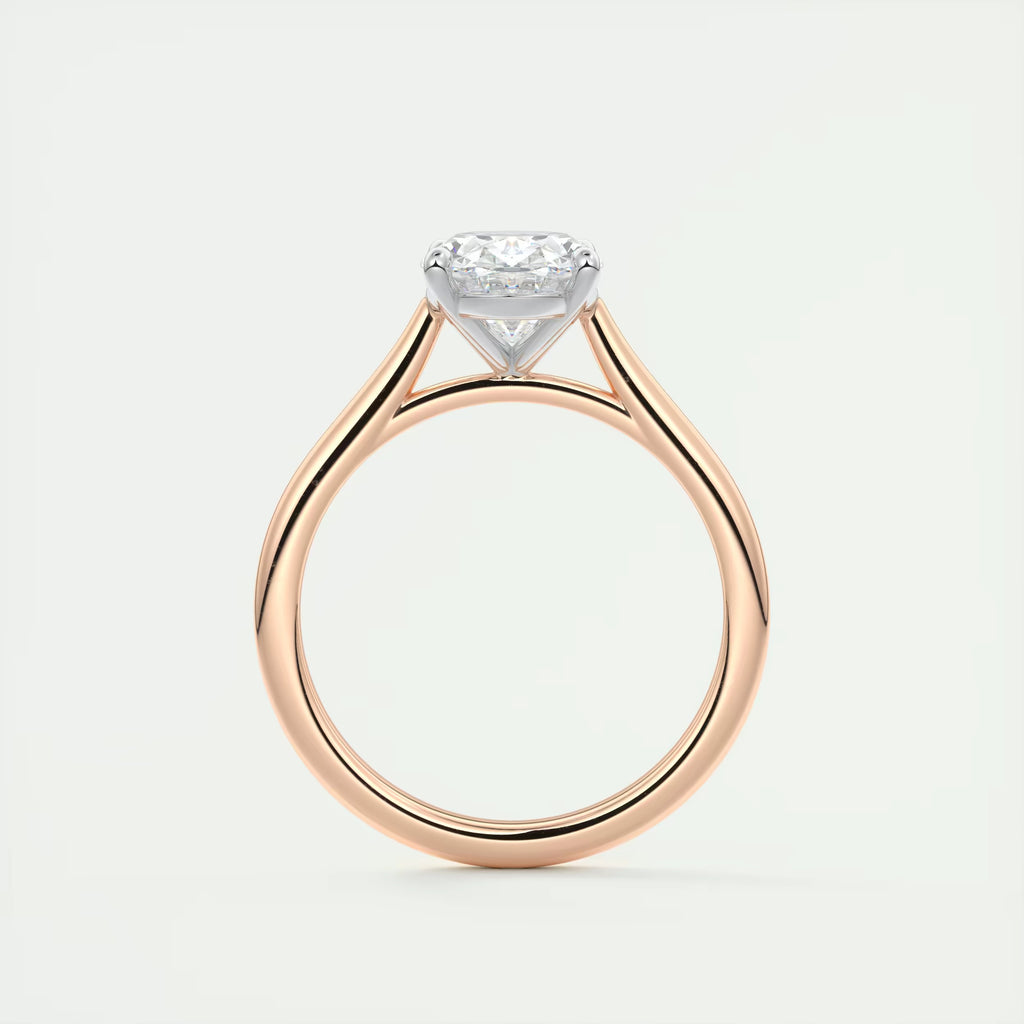 2.00 Ct The Cathedral Oval Gold Cathedral Solitaire with Prongs Engagement Ring