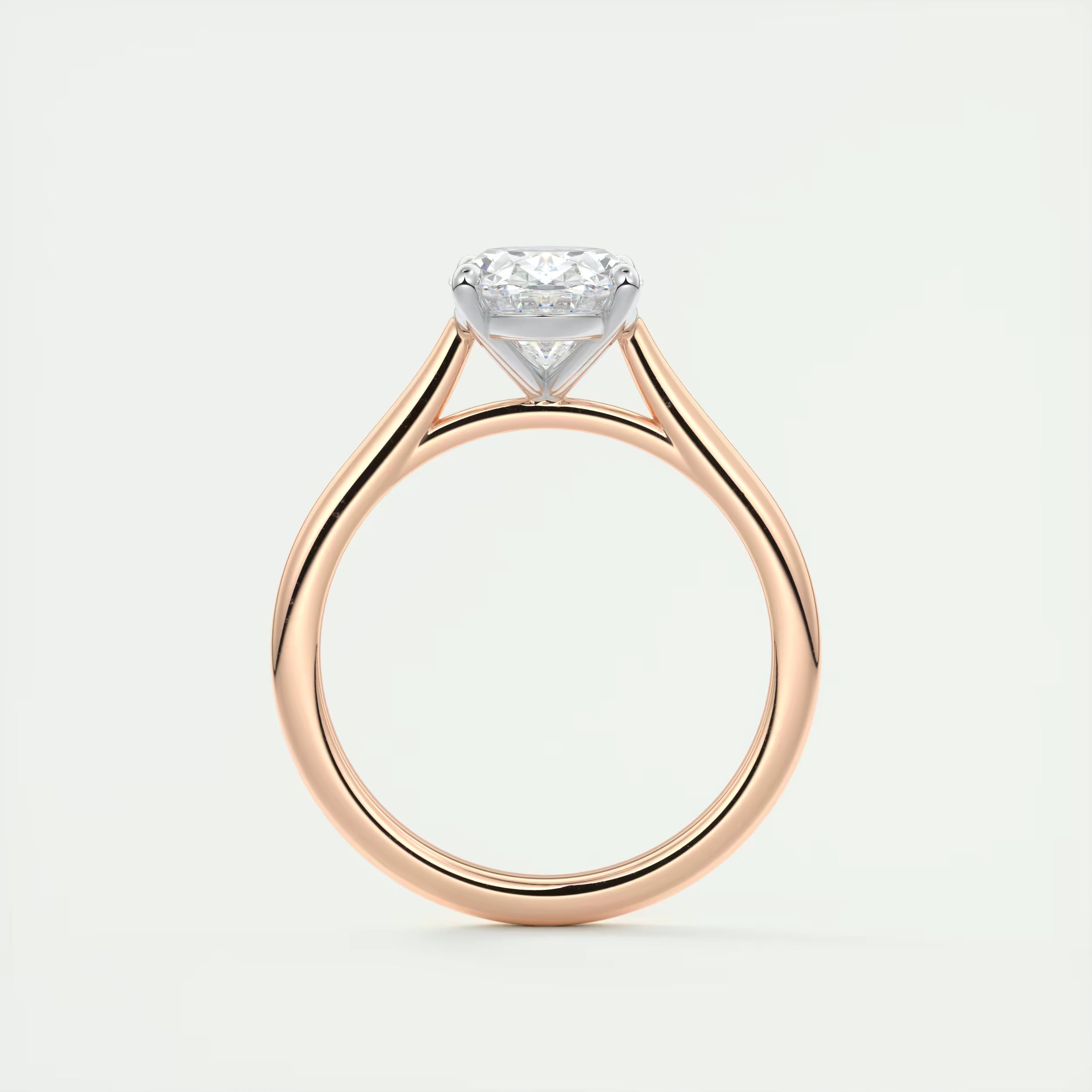 2.00 Ct The Cathedral Oval Gold Cathedral Solitaire with Prongs Engagement Ring