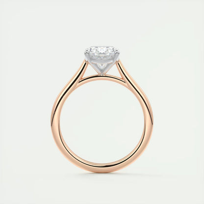 2.00 Ct The Cathedral Two Tone Oval Gold Cathedral Solitaire with Prongs Engagement Ring