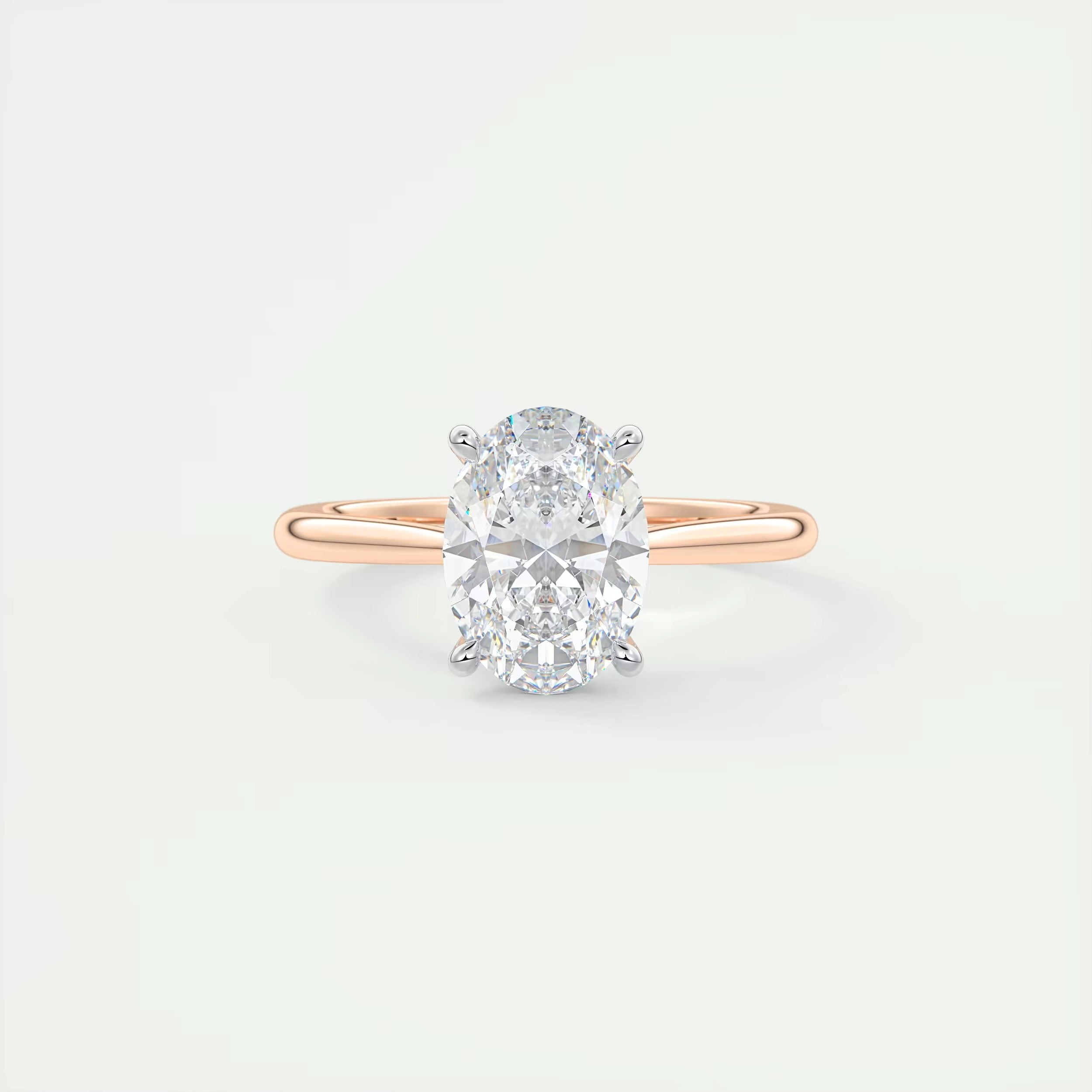 2.00 Ct The Cathedral Oval Gold Cathedral Solitaire with Prongs Engagement Ring