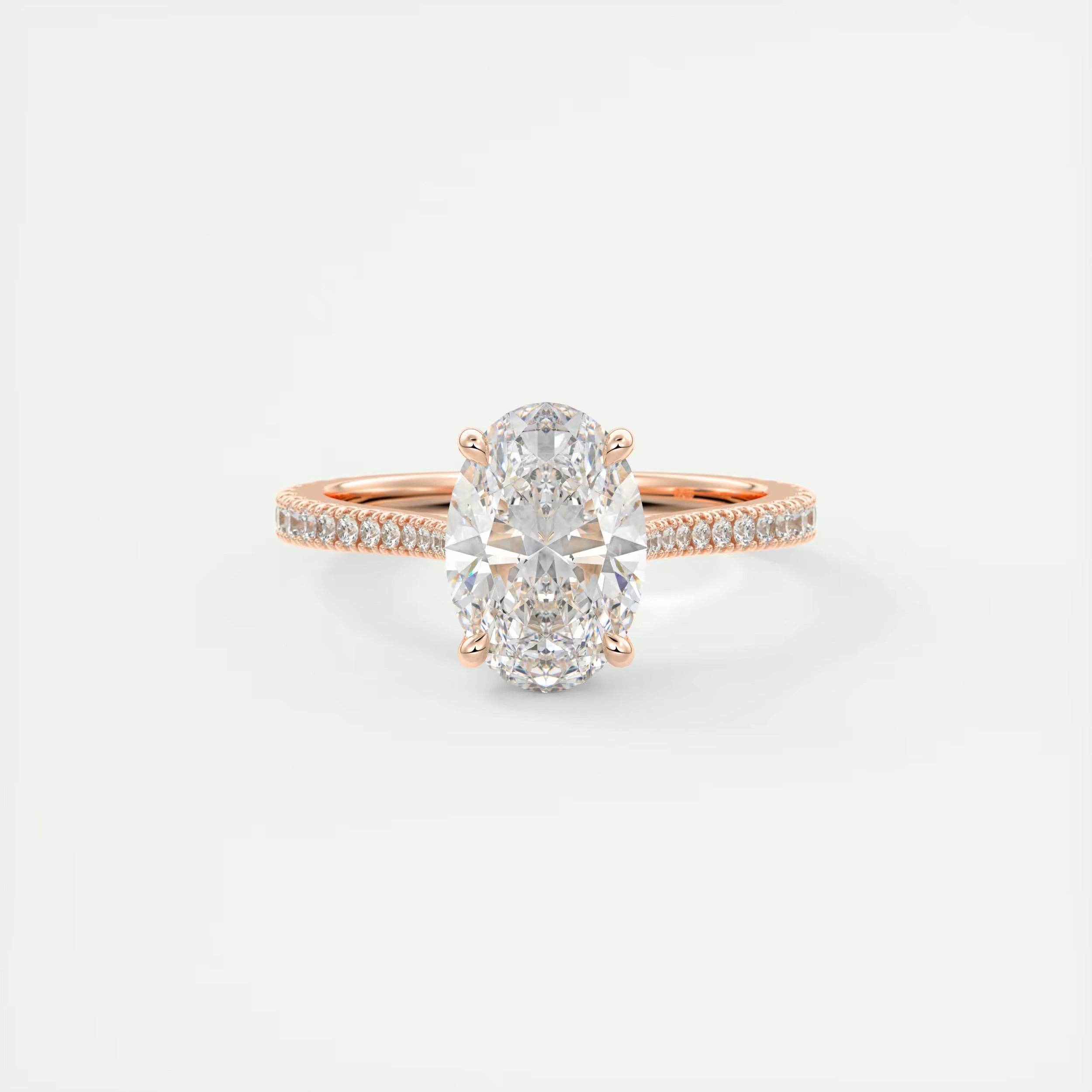 2.50 Ct The Cathedral Deluxe Oval Hidden Halo Engagement Ring