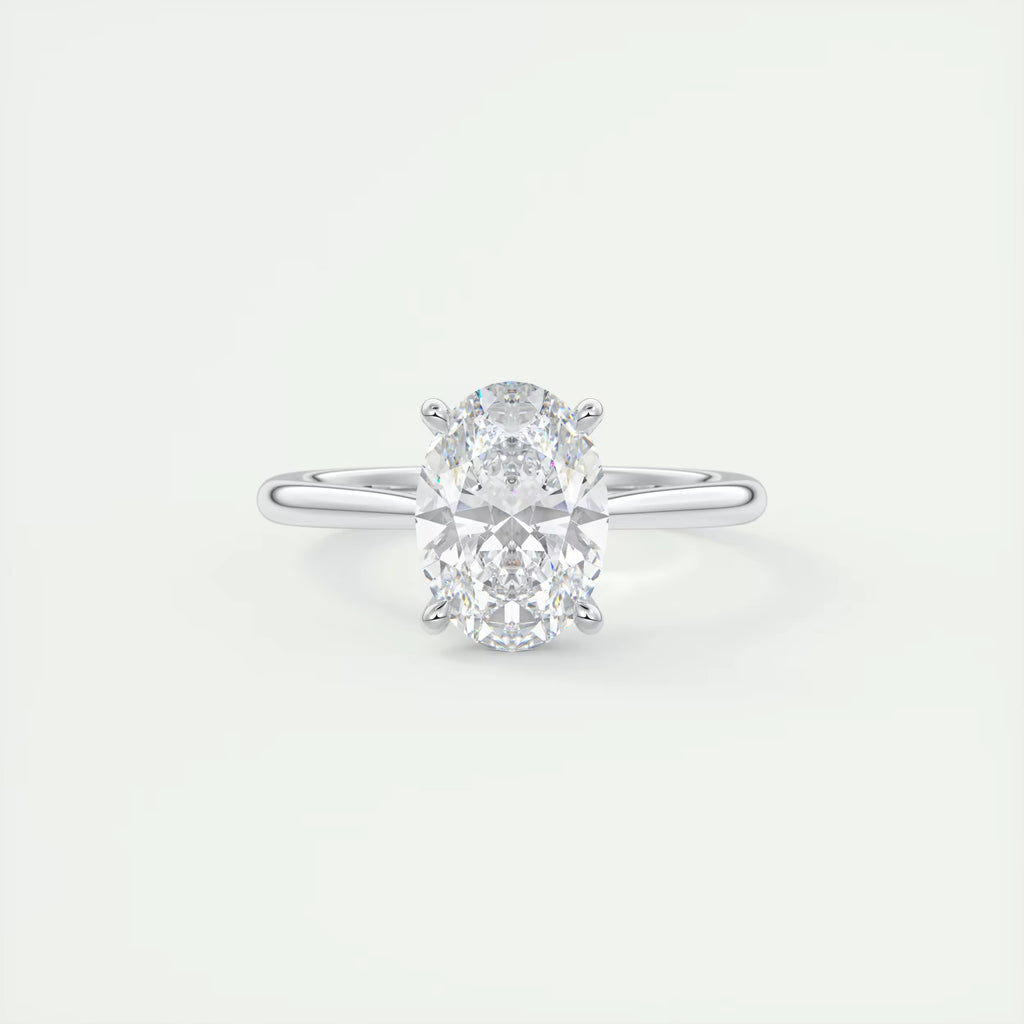 2.00 Ct The Cathedral Oval Gold Cathedral Solitaire with Prongs Engagement Ring