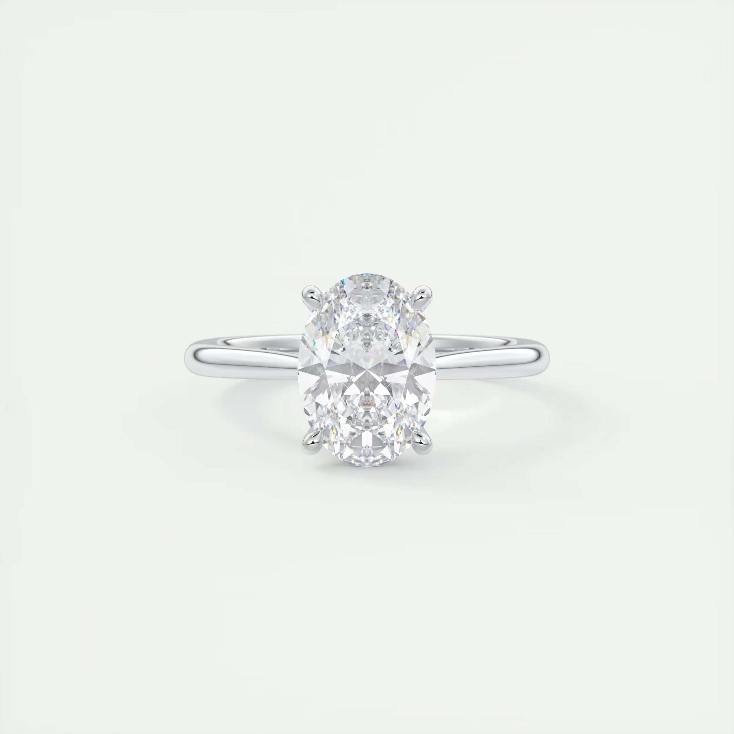 2.00 Ct The Cathedral Oval Gold Cathedral Solitaire with Prongs Engagement Ring