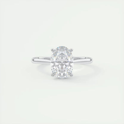 2.00 Ct The Cathedral Two Tone Oval Gold Cathedral Solitaire with Prongs Engagement Ring