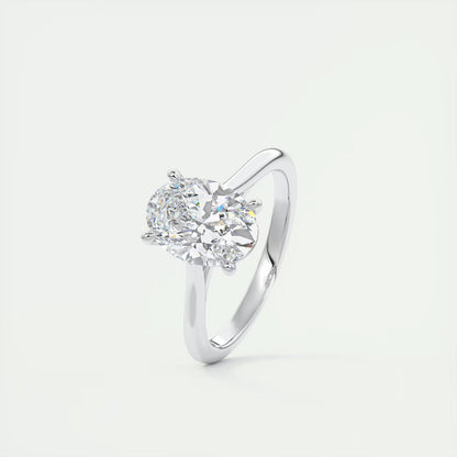 2.00 Ct The Cathedral Two Tone Oval Gold Cathedral Solitaire with Prongs Engagement Ring