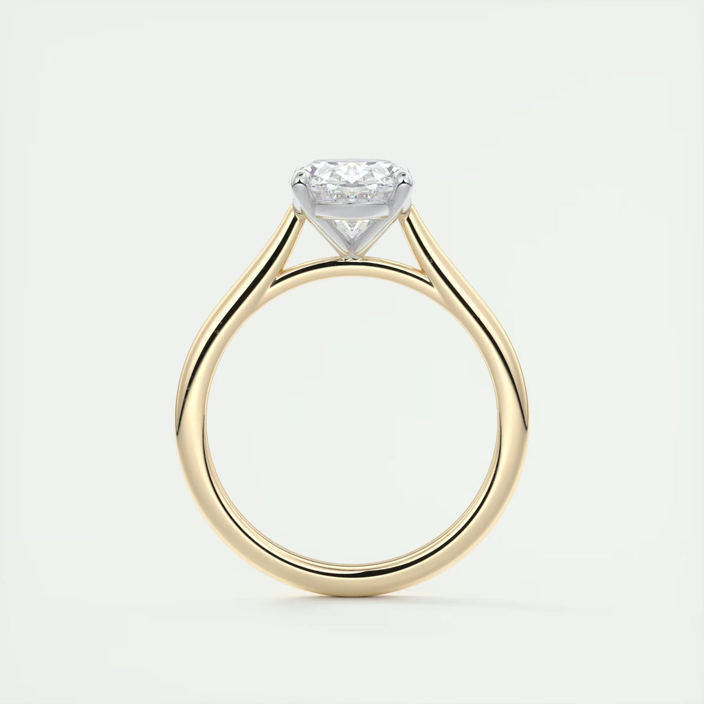 2.00 Ct The Cathedral Oval Gold Cathedral Solitaire with Prongs Engagement Ring