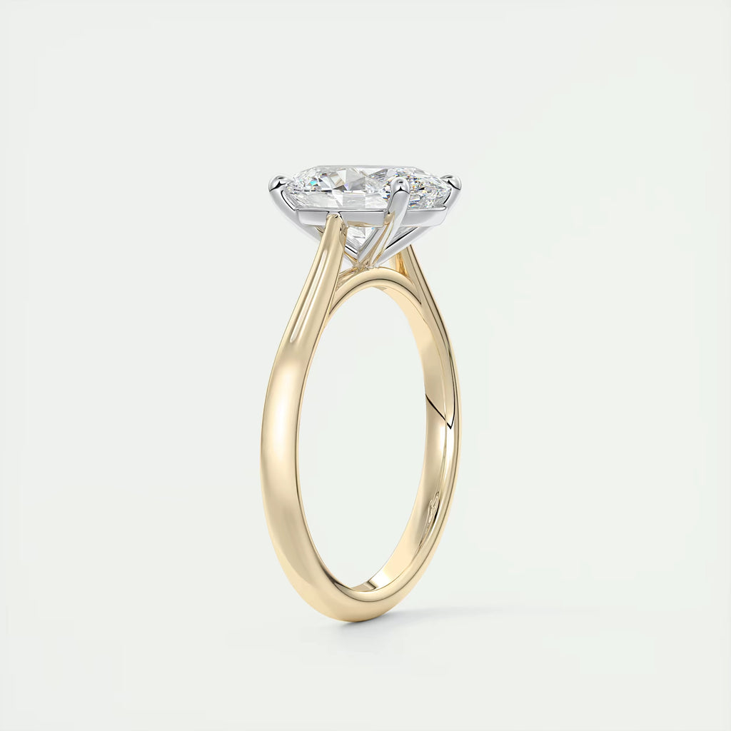 2.00 Ct The Cathedral Oval Gold Cathedral Solitaire with Prongs Engagement Ring