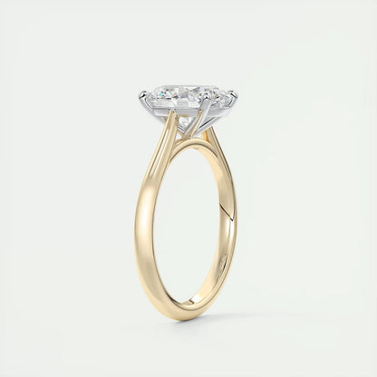 2.00 Ct The Cathedral Two Tone Oval Gold Cathedral Solitaire with Prongs Engagement Ring