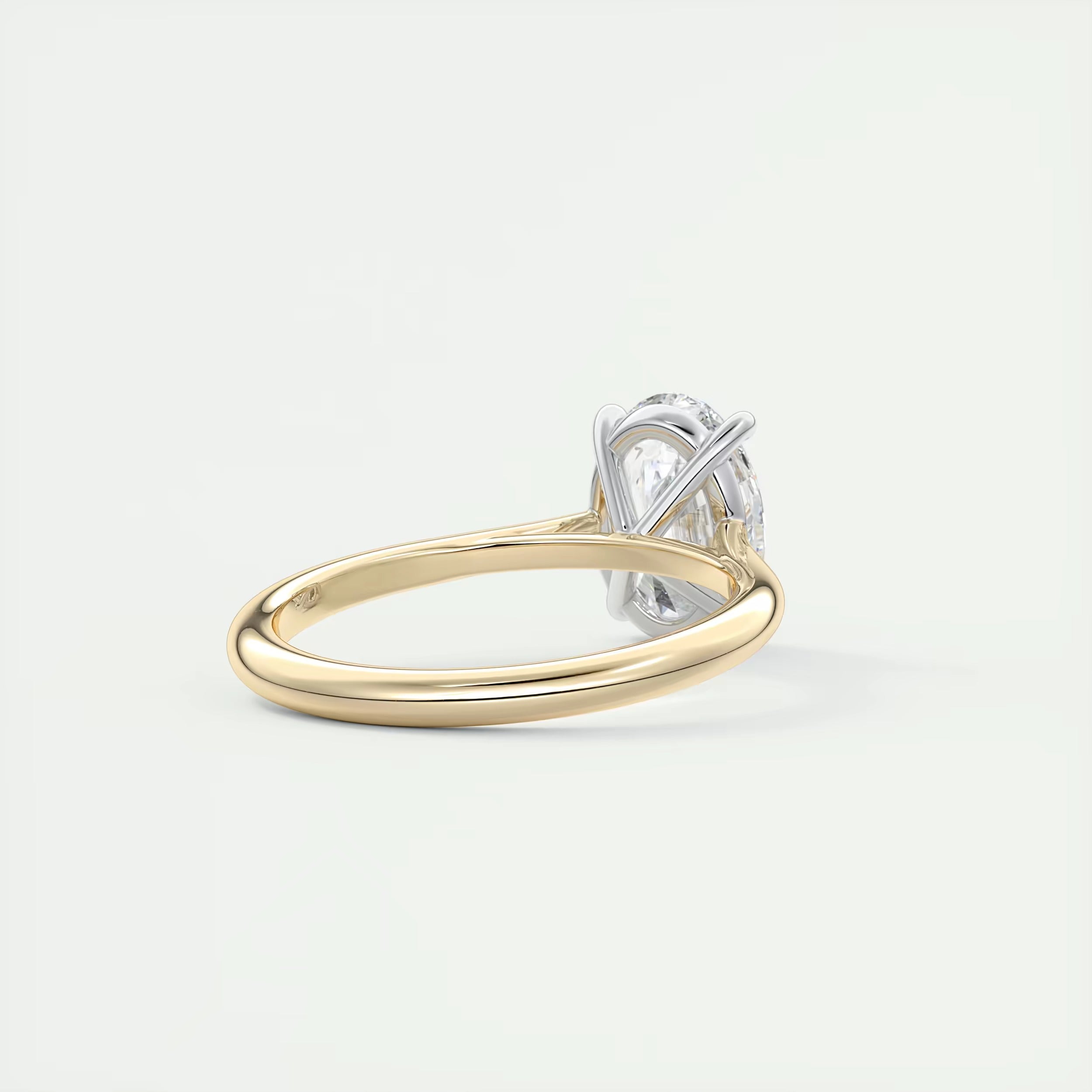 2.00 Ct The Cathedral Oval Gold Cathedral Solitaire with Prongs Engagement Ring