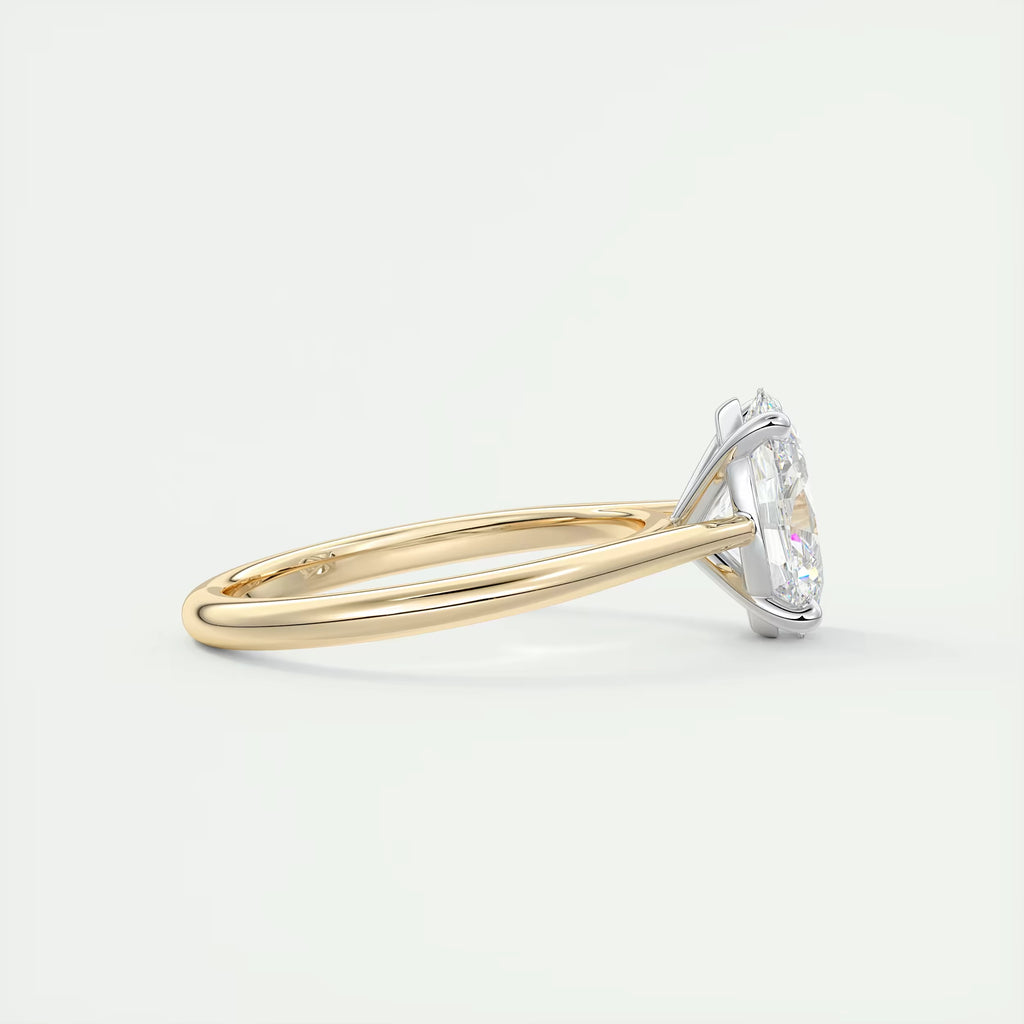 2.00 Ct The Cathedral Oval Gold Cathedral Solitaire with Prongs Engagement Ring