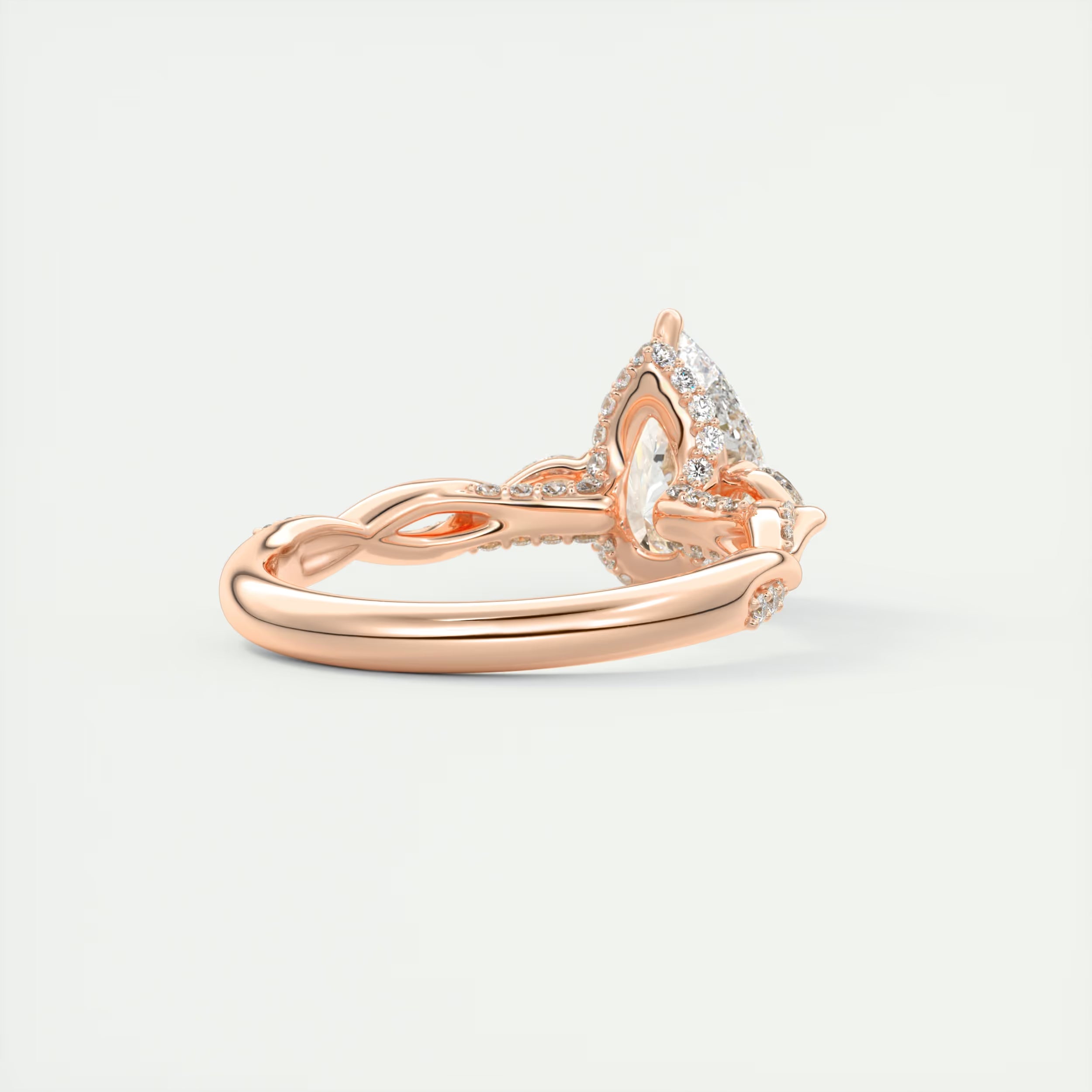 2.75 Ct  The Full Bloom Center Stone Pear & Side stone Round Solitaire Three Stone Engagement Rings