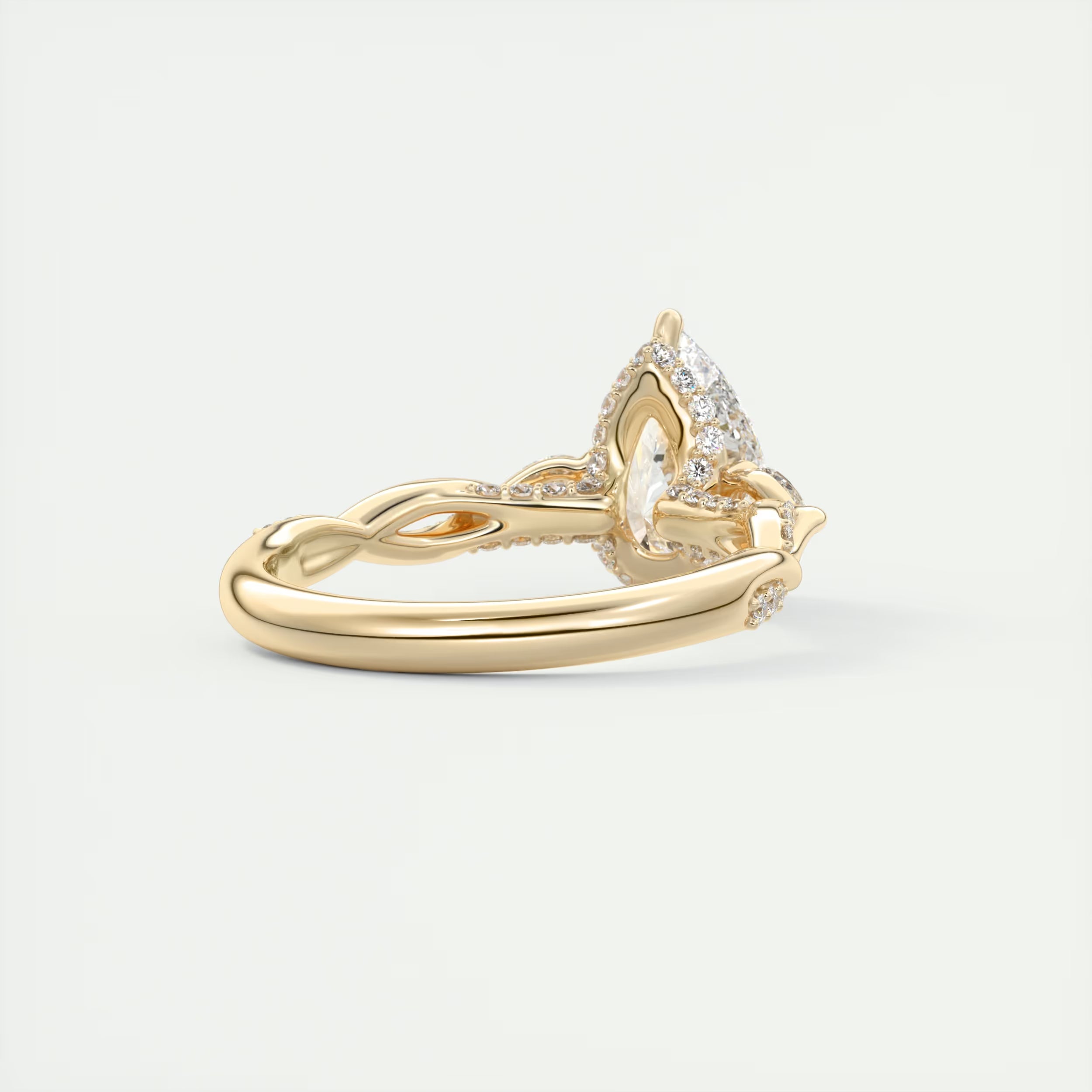 2.75 Ct  The Full Bloom Center Stone Pear & Side stone Round Solitaire Three Stone Engagement Rings