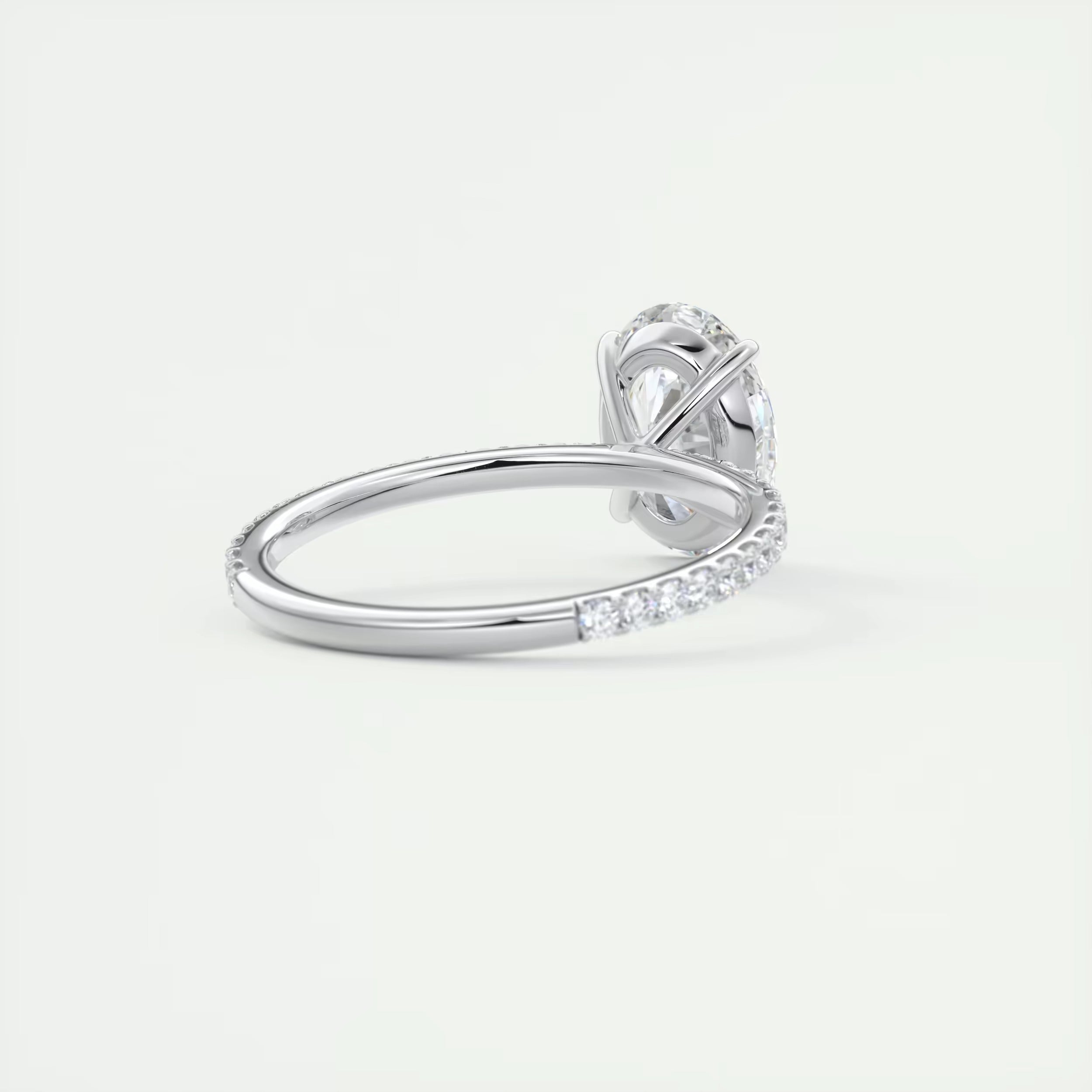 2.25 Ct Harper Pavé Oval  Center with 1.5mm French Set Pavé Ring