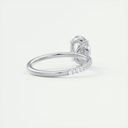 2.25 Ct Harper Pavé Oval  Center with 1.5mm French Set Pavé Ring