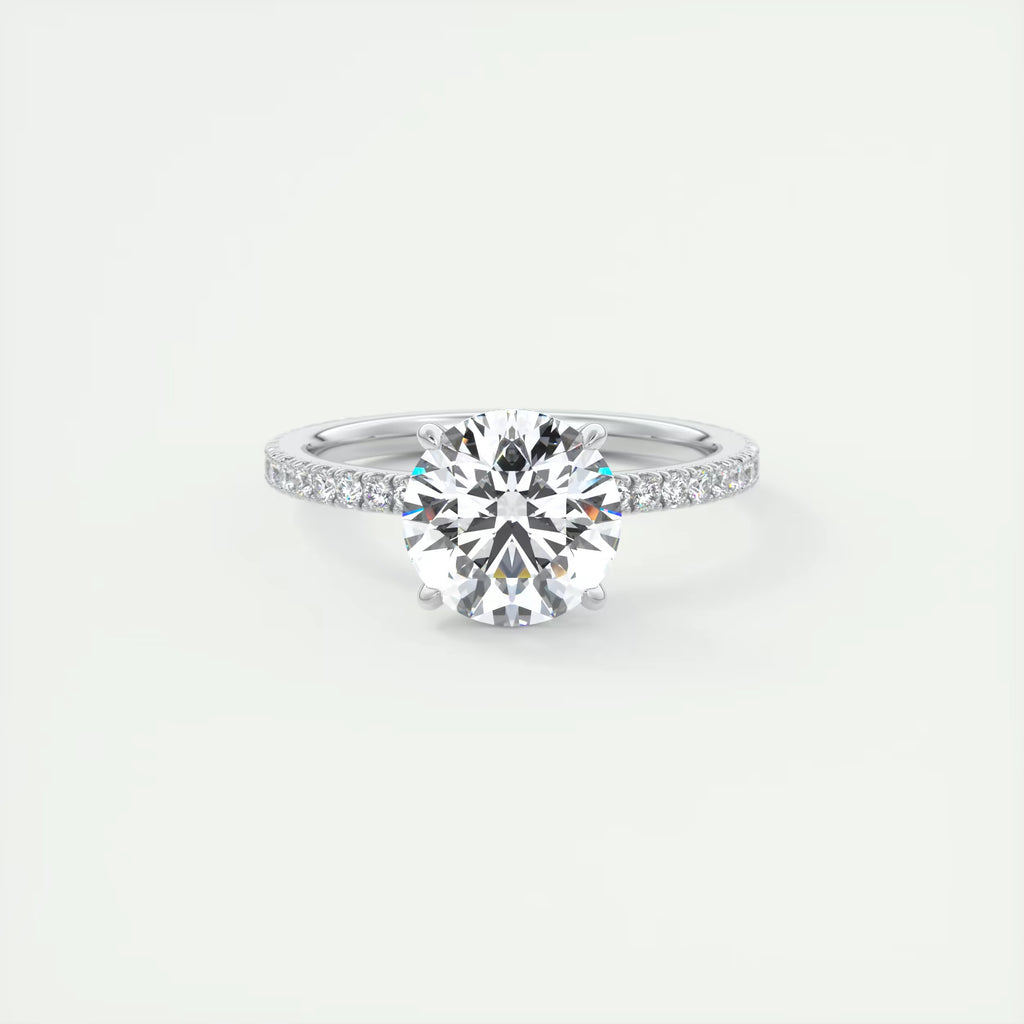 2.30 Ct The Harper Deluxe Round Hidden Halo Pave Setting Rings
