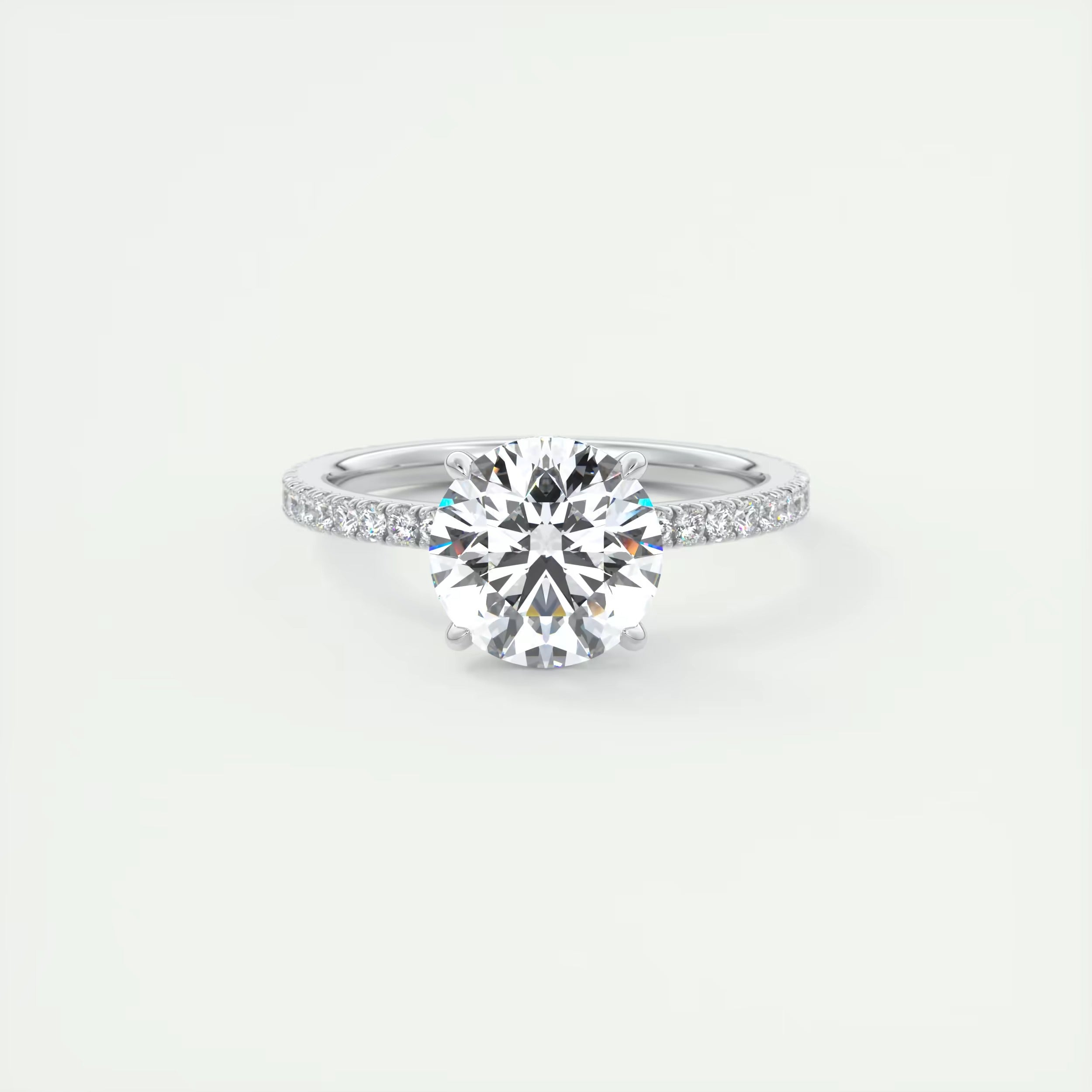 2.30 Ct The Harper Deluxe Round Hidden Halo Pave Setting Rings
