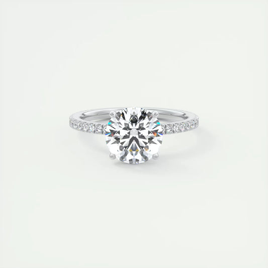 2.30 Ct The Harper Deluxe Round Hidden Halo Pave Setting Ring