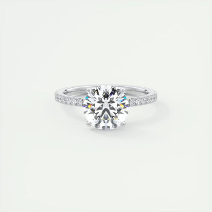 2.25 Ct Harper Classic Pavé Round Solitaire Pavé Setting Ring