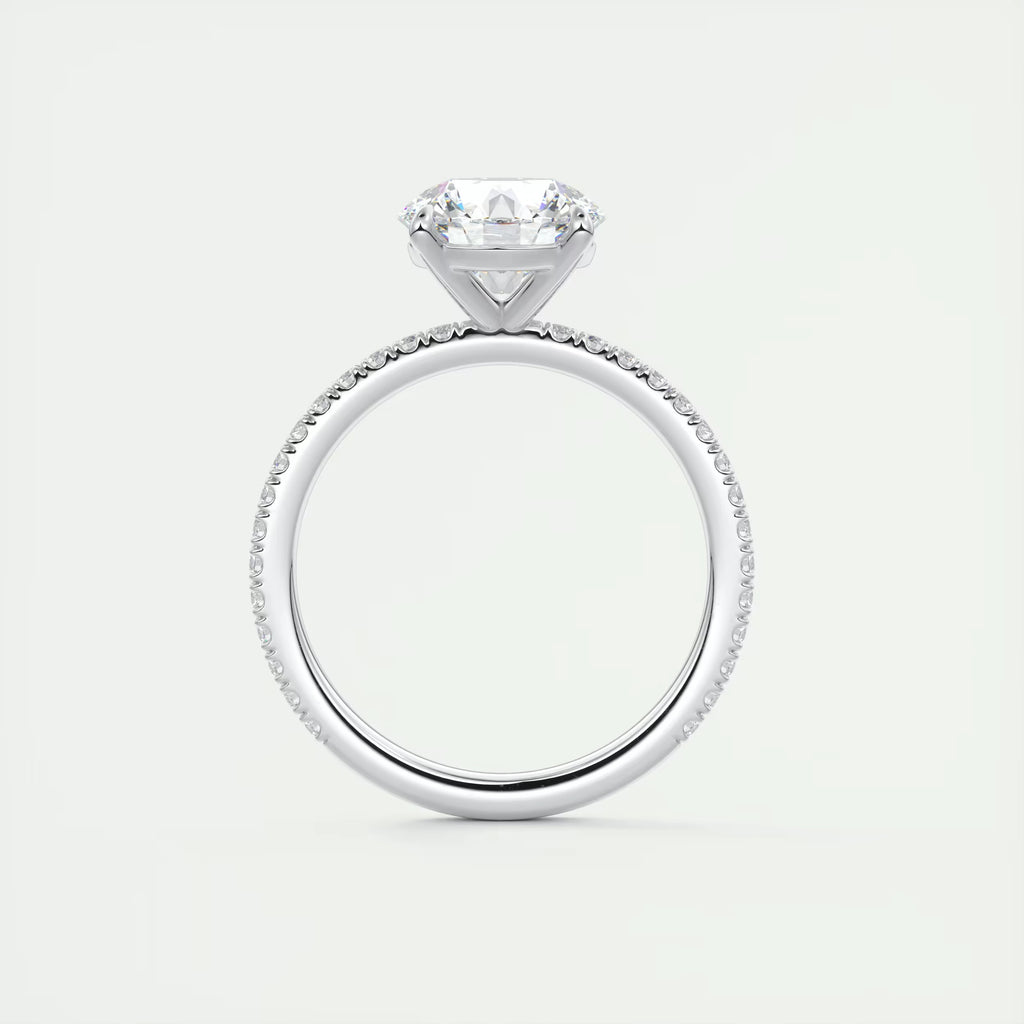 2.30 Ct Harper Classic Pavé Round Solitaire Pave Setting Rings