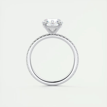 2.25 Ct Harper Classic Pavé Round Solitaire Pavé Setting Ring