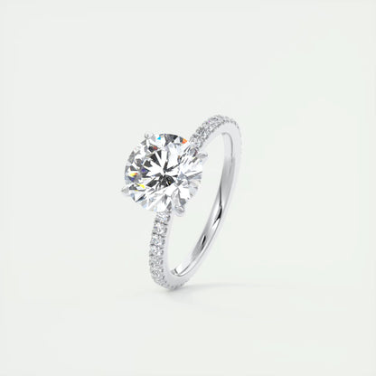 2.25 Ct Harper Classic Pavé Round Solitaire Pavé Setting Ring