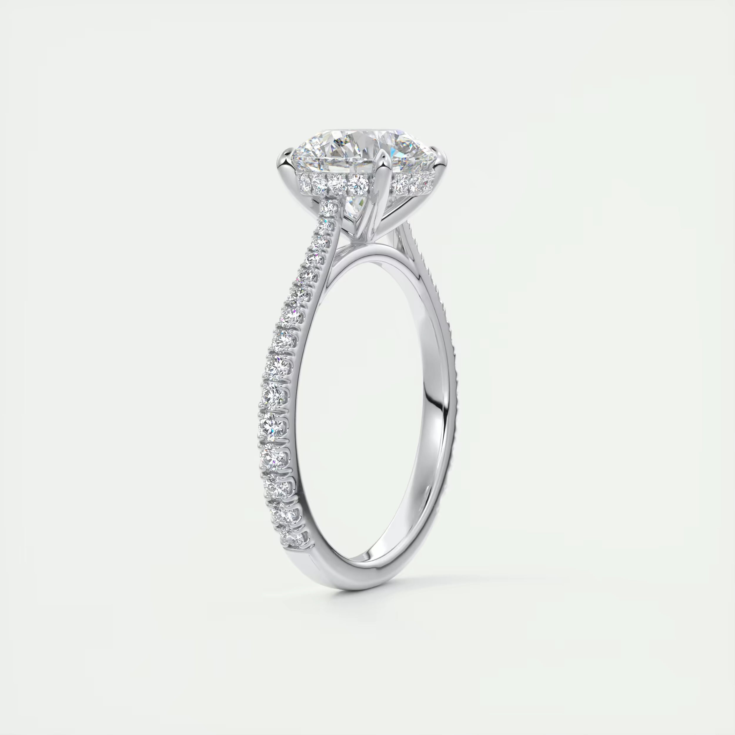 2.50 Ct The Cathedral Deluxe Round Hidden Halo Setting Rings