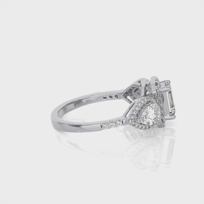 2.00 Ct Halo/Pave Engagement Ring & Wedding Ring.