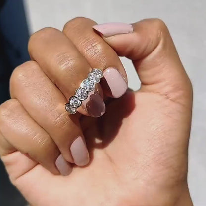 2.00 Ct Round Diamond Wedding Ring With Six Stone Engagement Ring