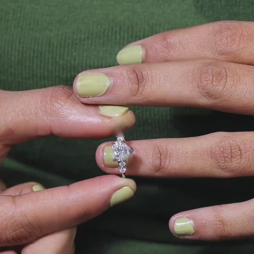 2.20 Ct Heart Cut Modern White Colorless Solitaire Ring