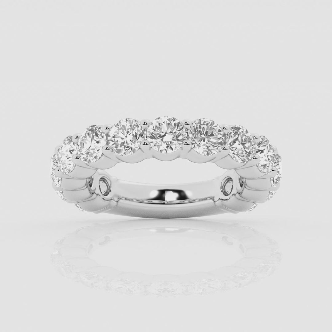 4.00 Ct Round French Pave Diamond Eternity Wedding Ring