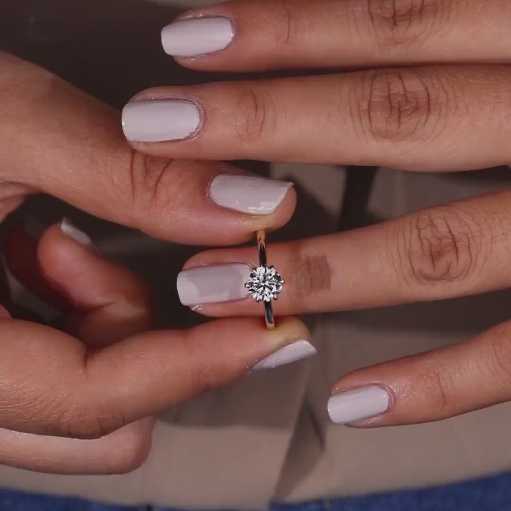 2.00 Ct Dainty Lab Grown Diamond Solitaire Ring: Yellow Gold Promise Ring