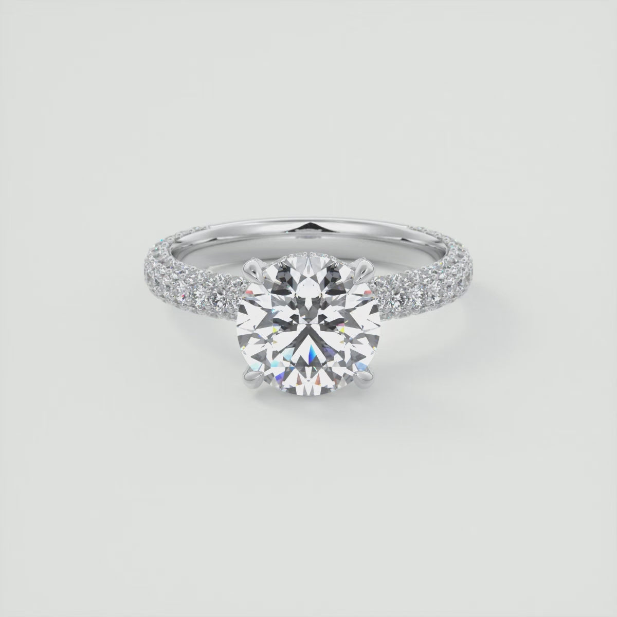 2.80 Ct Round Solitaire Handmade Diamond Sets Engagement Ring