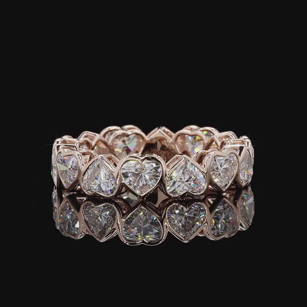 5.33 Ct Heart Eternity Band With Wedding Bands