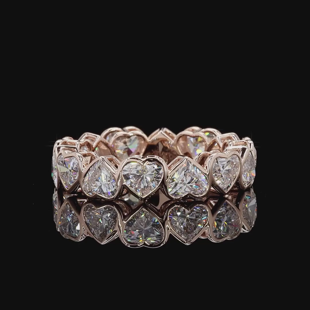 5.33 Ct Heart Eternity Band With Wedding Bands